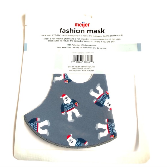 3/$10 NEW Abominable Snowman Face Mask Gray Medium Kids UNISEX ATB-UV+ - Picture 5 of 11